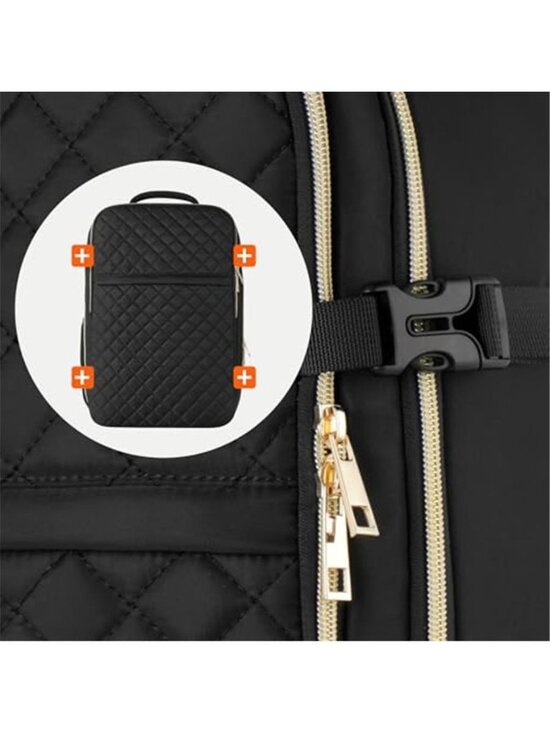 Large Travel Backpack Carry On Flight Approved 17 Inch Laptop USB Women Black main image 5